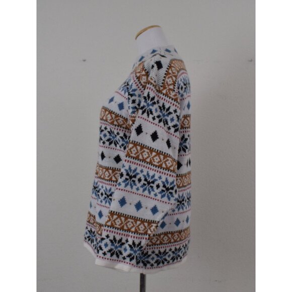 Vintage 90s Mock-neck Acrylic Snowflake  Sweater‎ size M - Picture 2 of 10